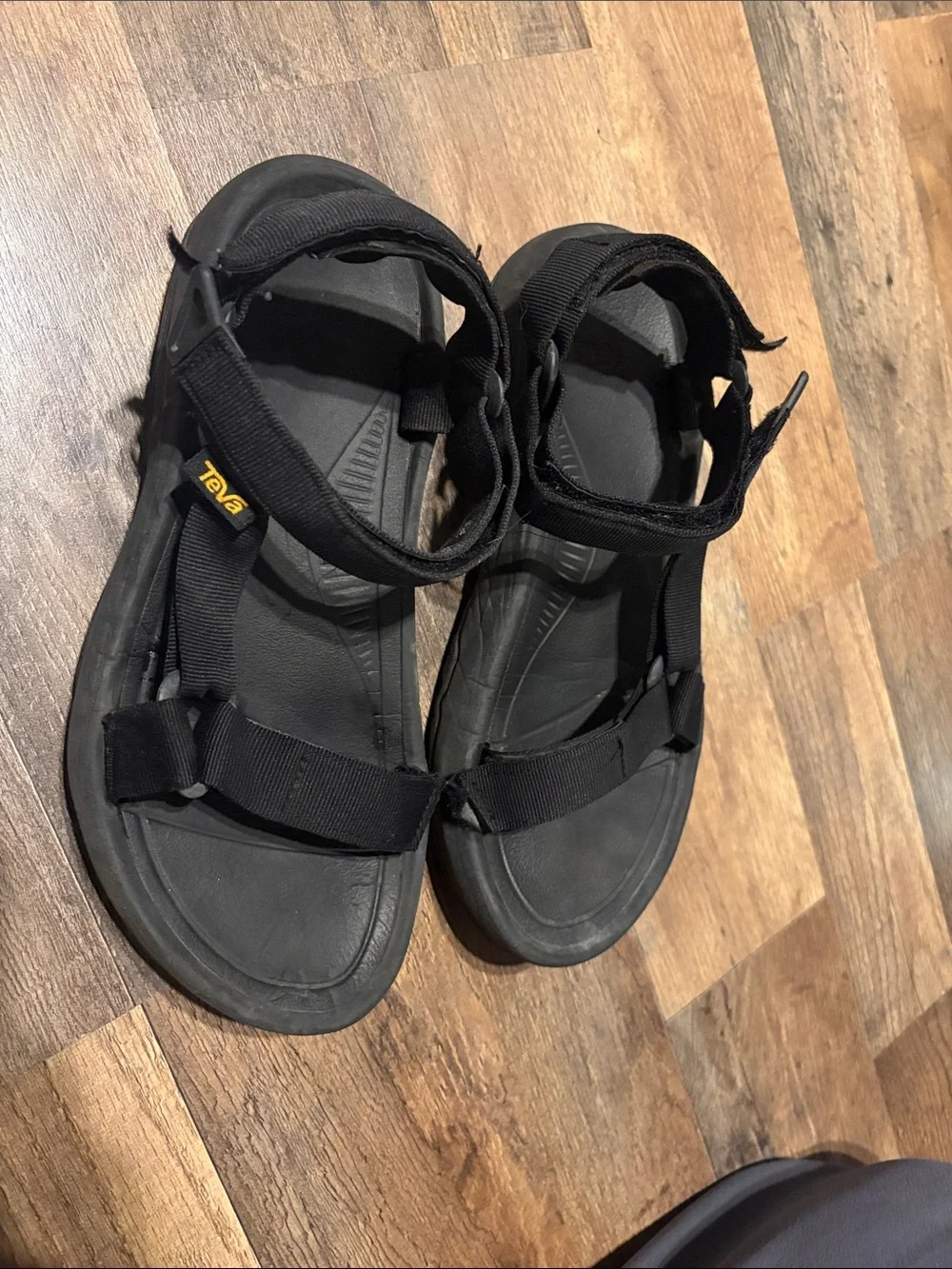 Teva Black Adjustable Sport-Strap Platform Sandals